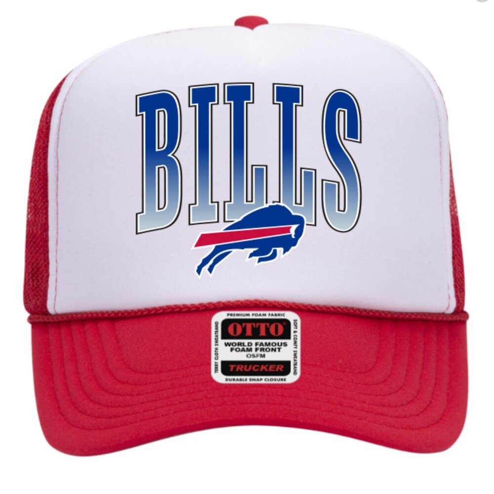 NEW - 2 Pack Red Buffalo Bills Hat - High Profile Trucker Hat